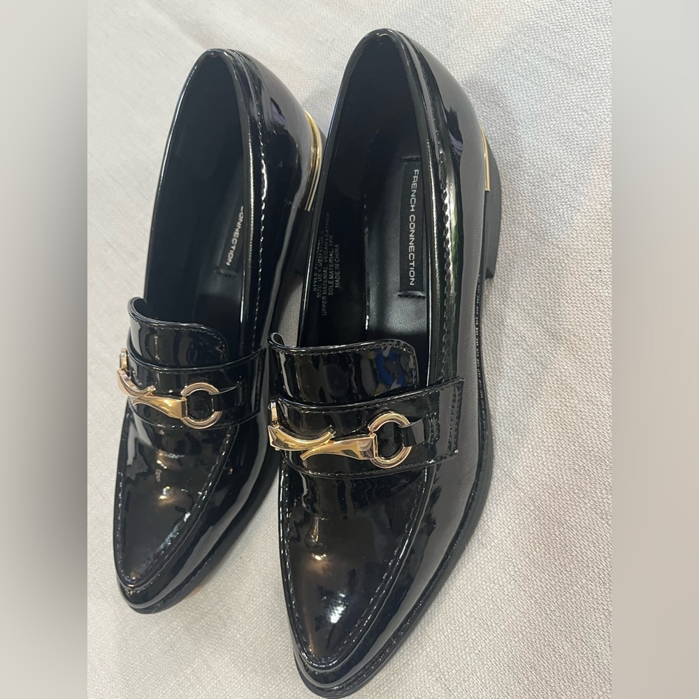 French Connection Taylor  VeganLeather Pointed Toe Loafers Shoes Preppy 6.5 - Picture 3 of 10